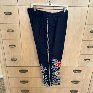 Johnny Was embroidered pants